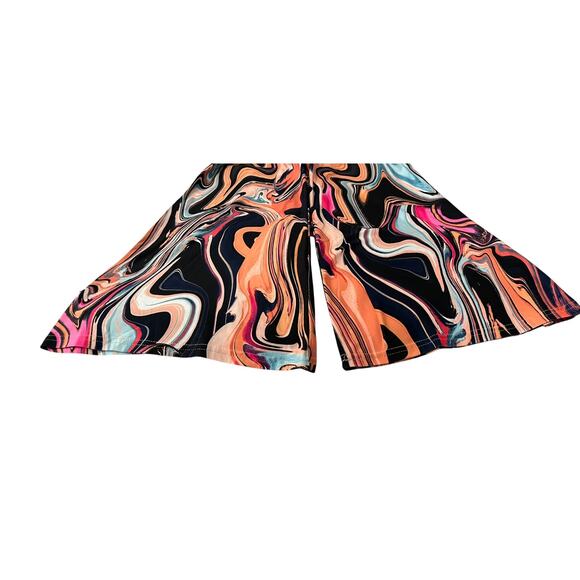 NO BO BOHO FLARE WIDE LEG PALAZZO YOGA LEGGINGS, JUNIORS, L (11-13), MULTICOLORS - Picture 6 of 10